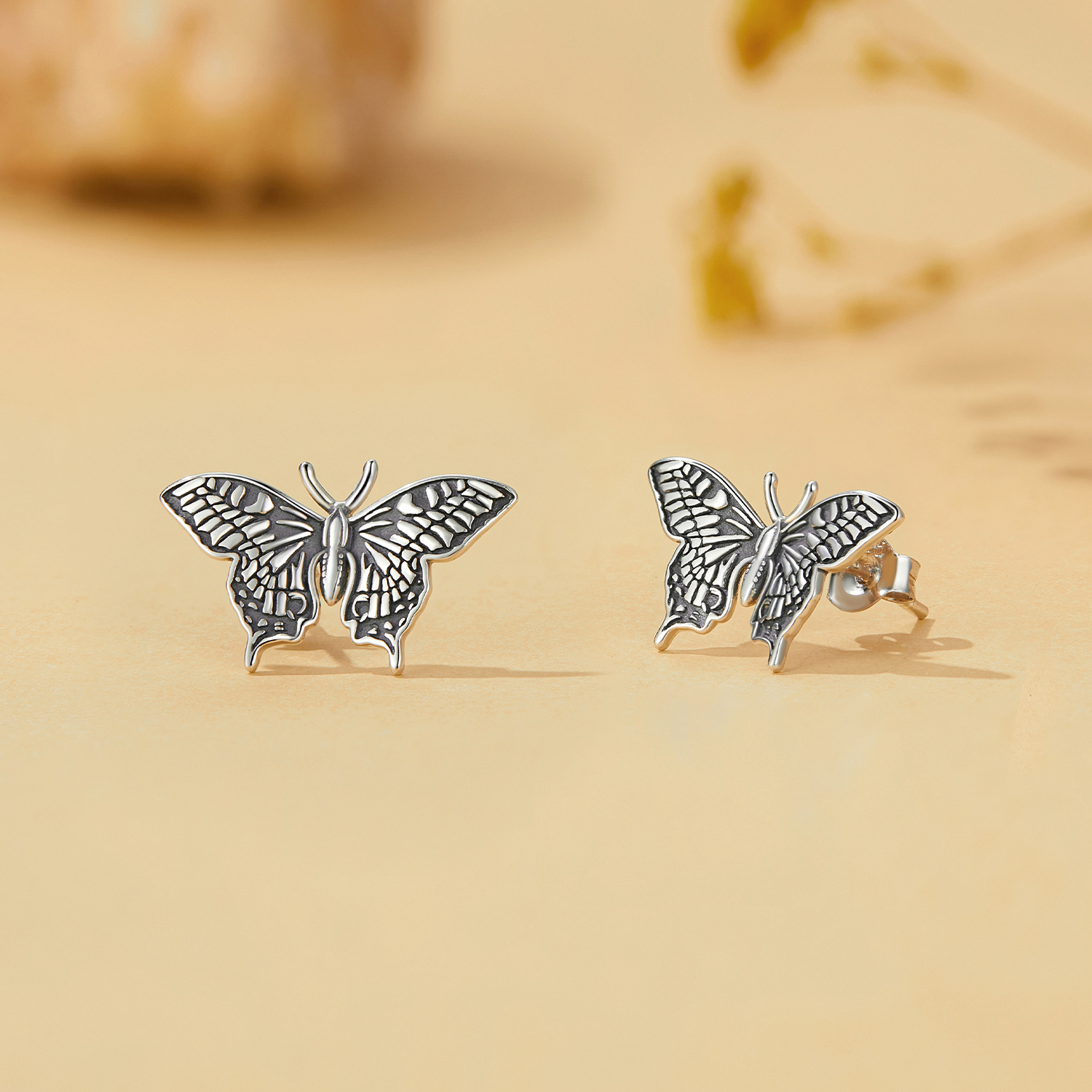 Pandora-stijl Vlinder Studs Oorbellen - SCE1637