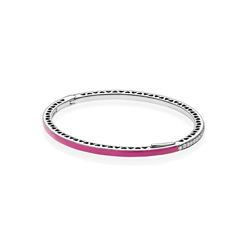 Cerise Radiant Hearts Of Pandora Bangle - 590537En69