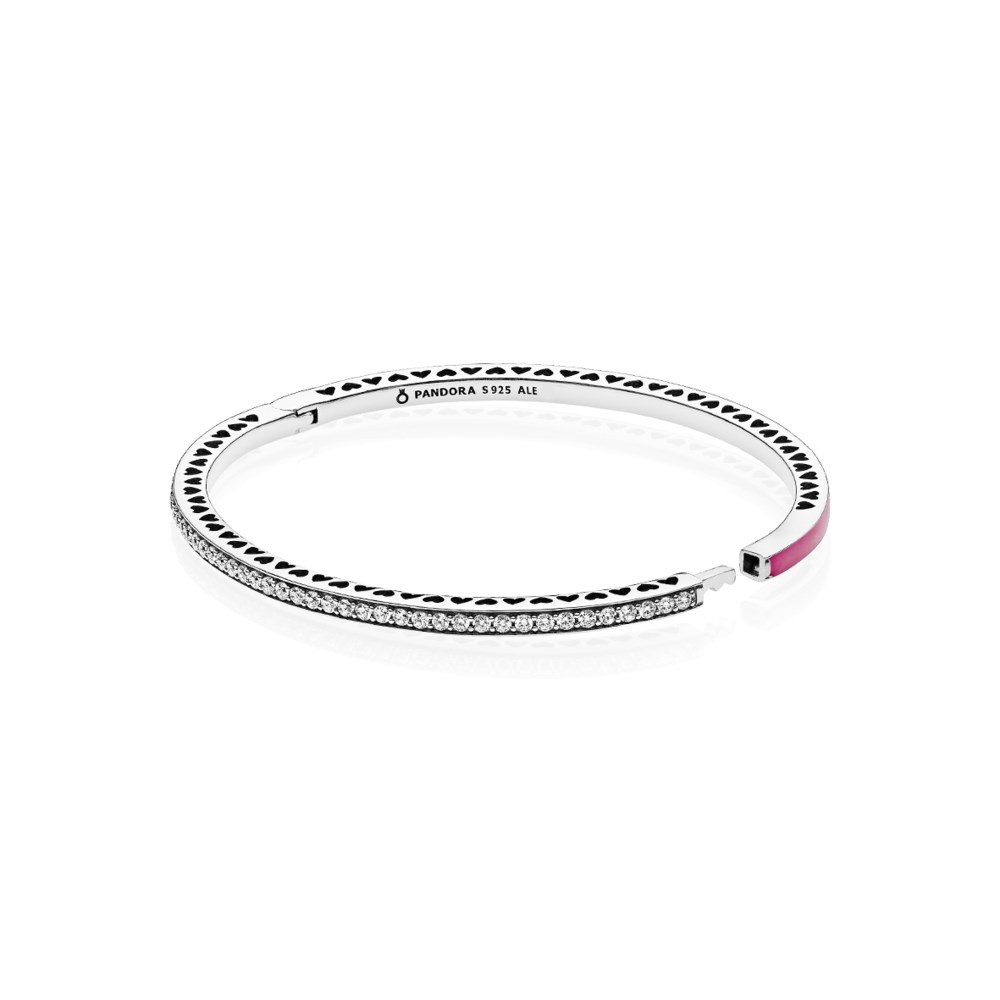 Cerise Radiant Hearts Of Pandora Bangle - 590537En69