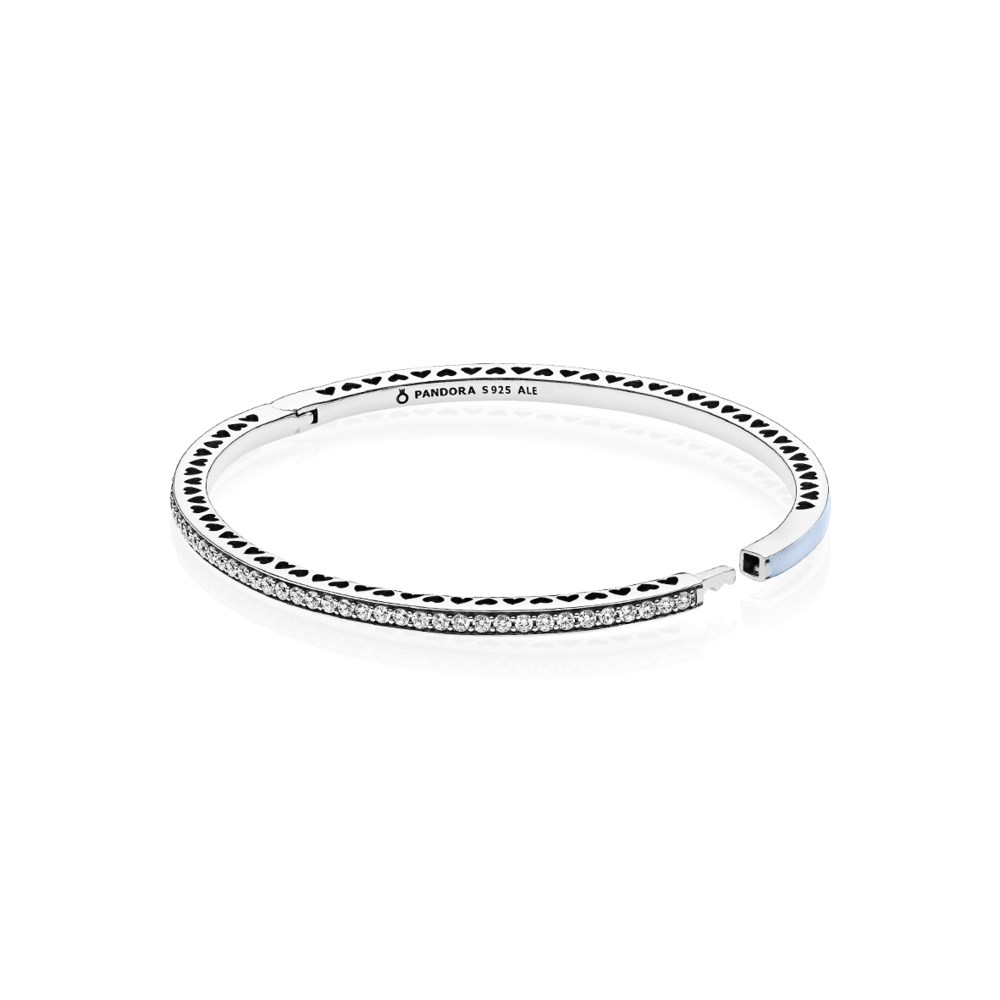 Light Blue Radiant Hearts Of Pandora Bangle - 590537En131