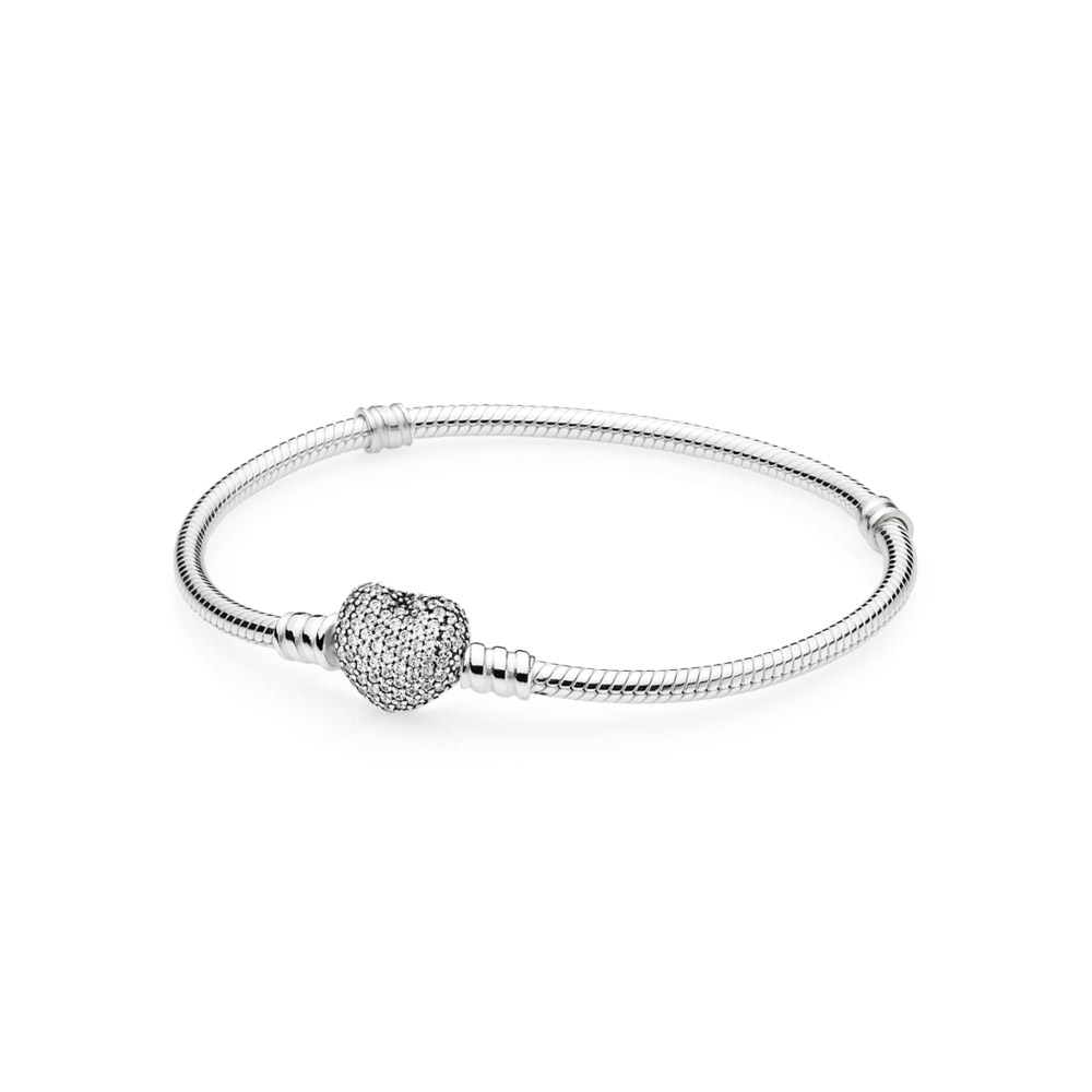 Pandora Moments Armband Met Hartsluiting En Steentjes 590727CZ