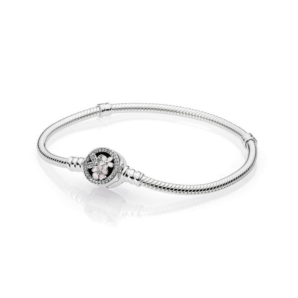 PANDORA Moments Silver Armband With Poetic BlooMS Clasp - 590744CZ