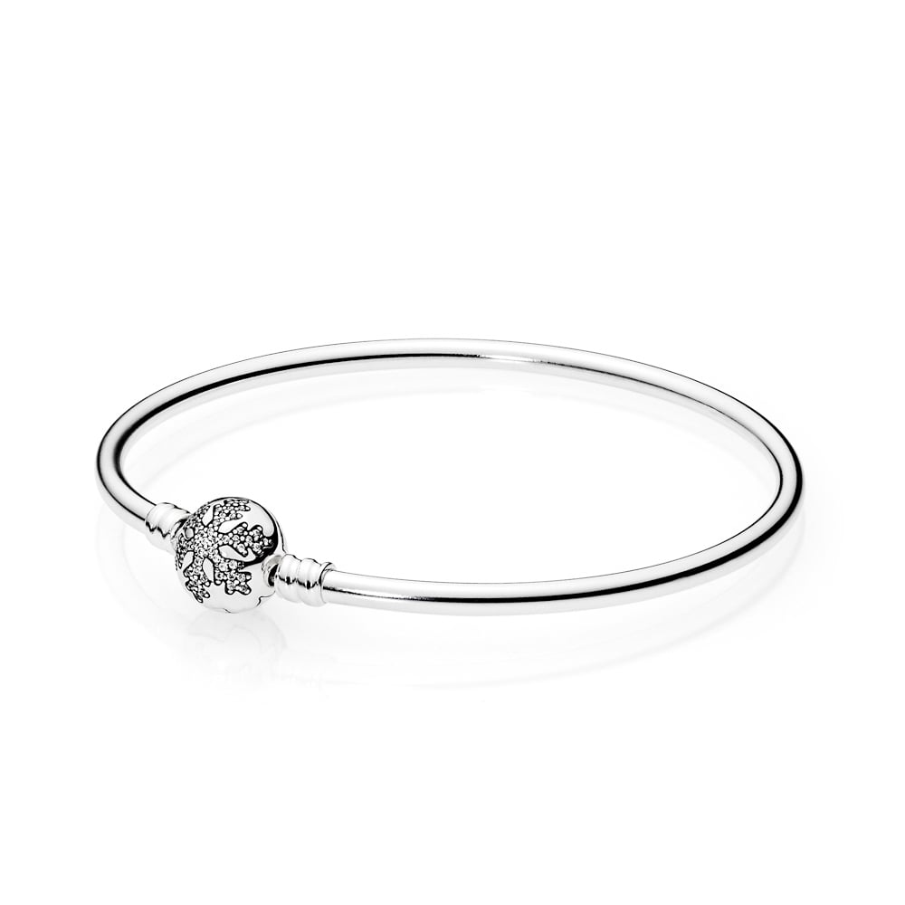 PANDORA Unique Snowflake Moments Silver Bangle - 590740CZ