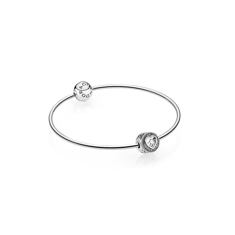 Pandora Zilveren Bangle Met Hart Bangle B800334