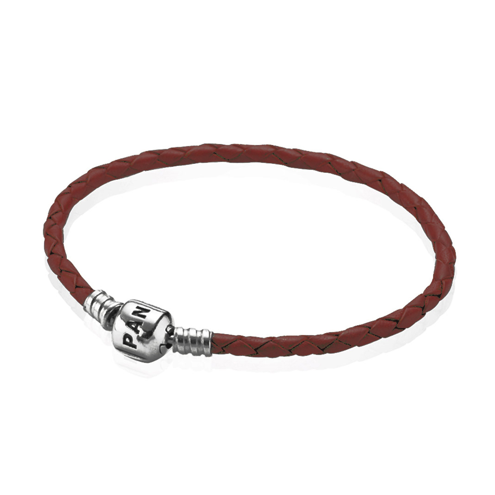 Pandora Zilveren Bruin Enkel Leer Armband 590705Crd-M