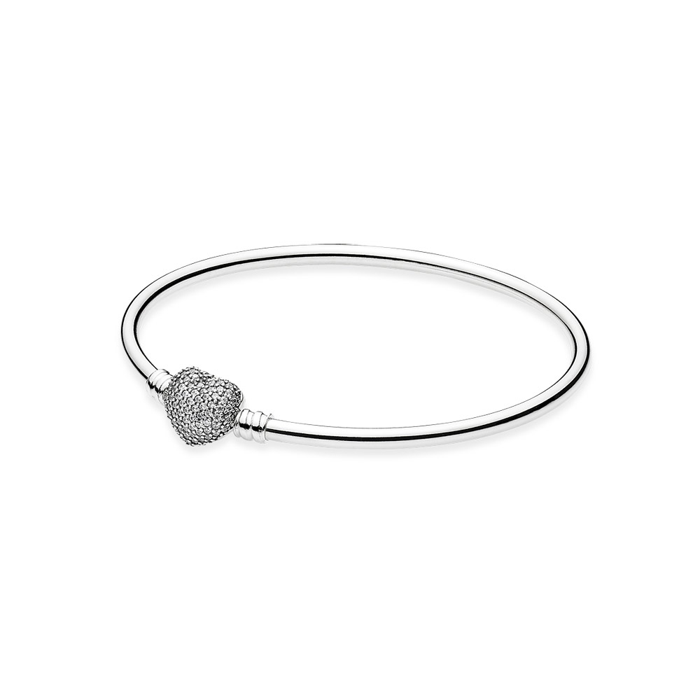 Pandora Zilveren Momenten Altijd In Mijn Hart Bangle 590722CZ