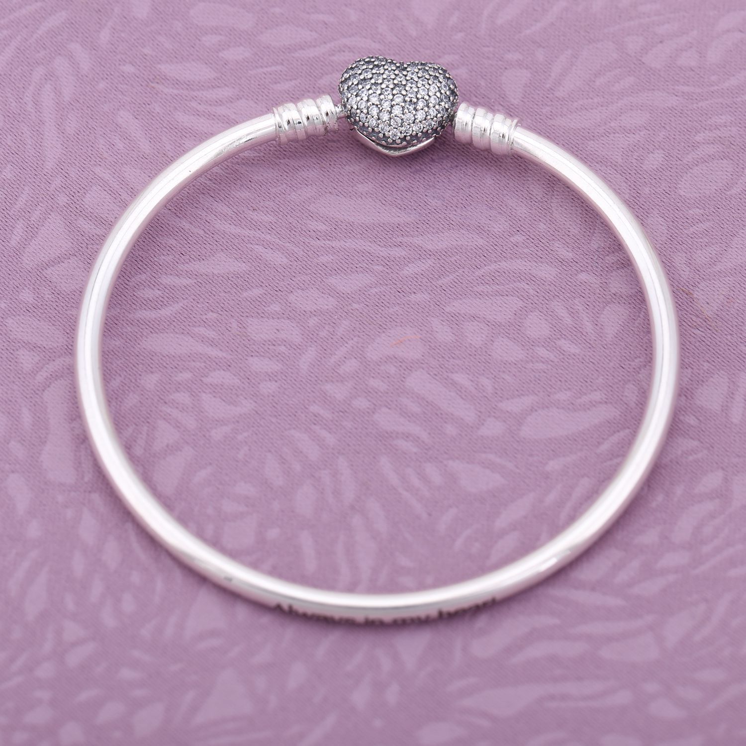 Pandora Zilveren Momenten Altijd In Mijn Hart Bangle 590722CZ