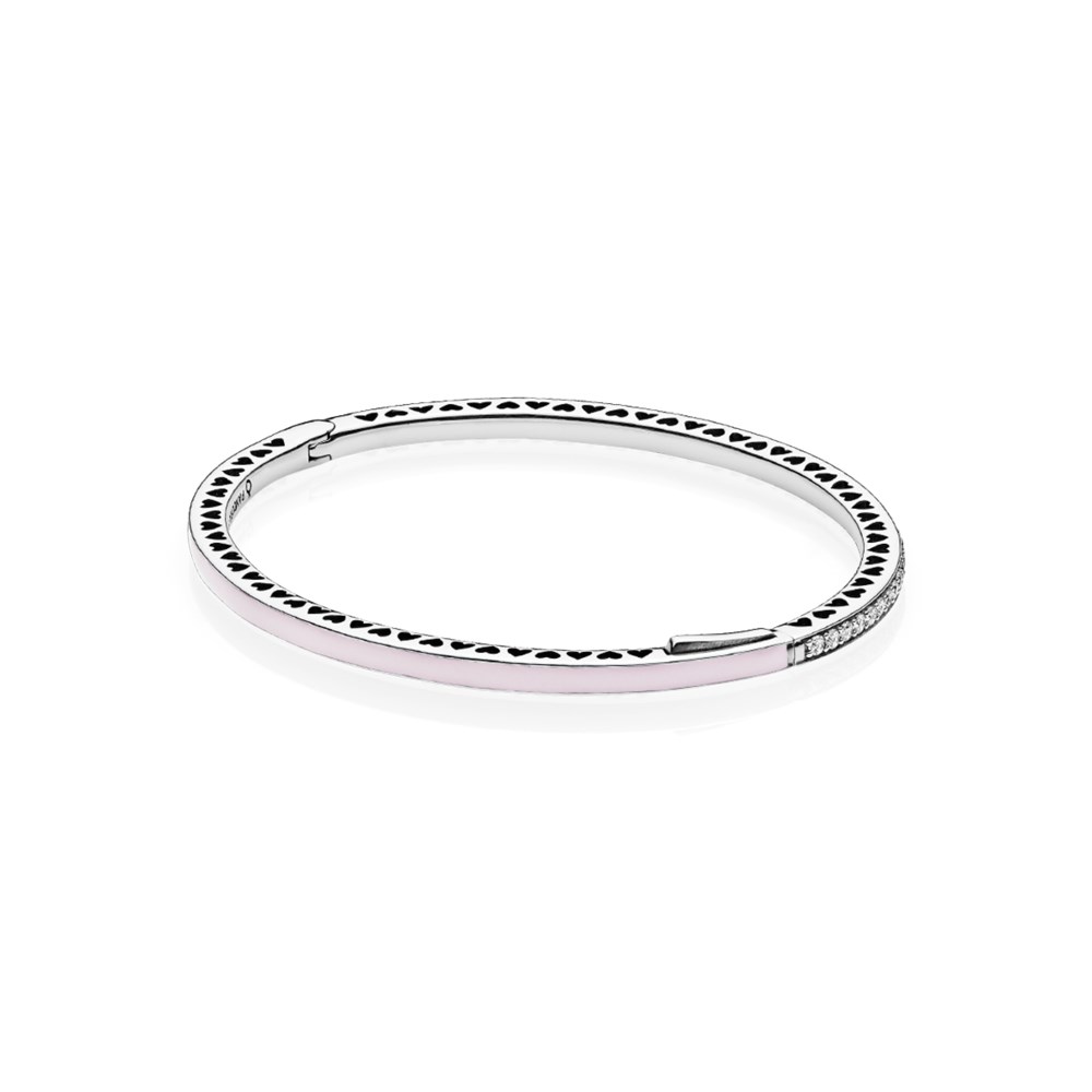 Pink Radiant Hearts Of Pandora Bangle - 590537En68