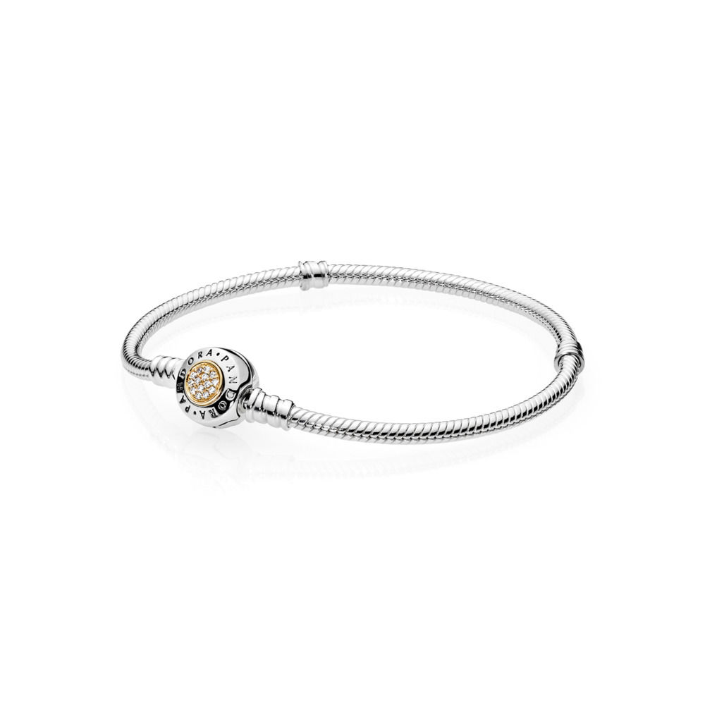 Zilver & Gouden Pandora Moments Armband 590741CZ