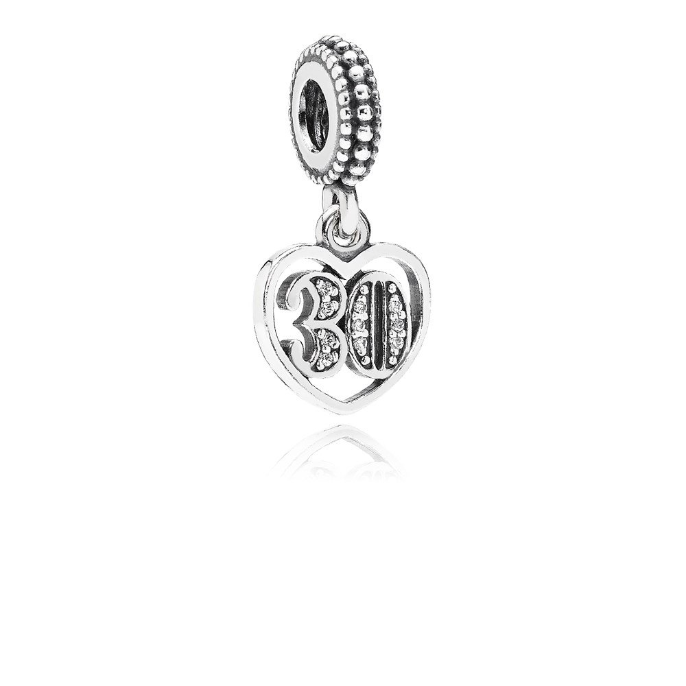 PANDORA 30 Silver Dangle With Cubic Zirconia - 791287CZ