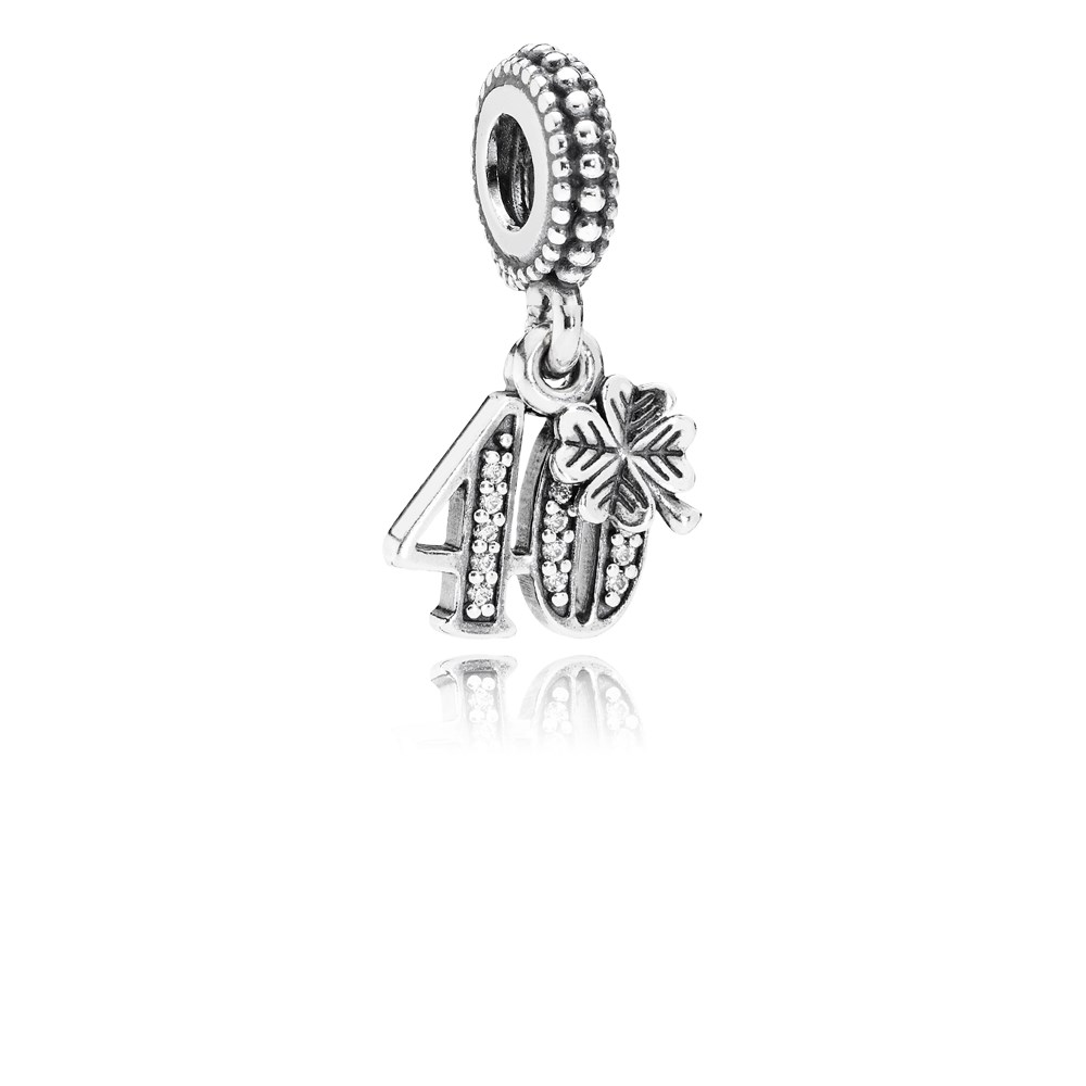 PANDORA 40 Silver Dangle With Cubic Zirconia - 791288CZ