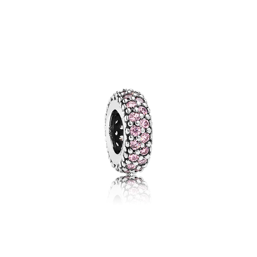 PANDORA Abstracte Zilveren Spacer Met Roze Zirkonia 791359PCZ