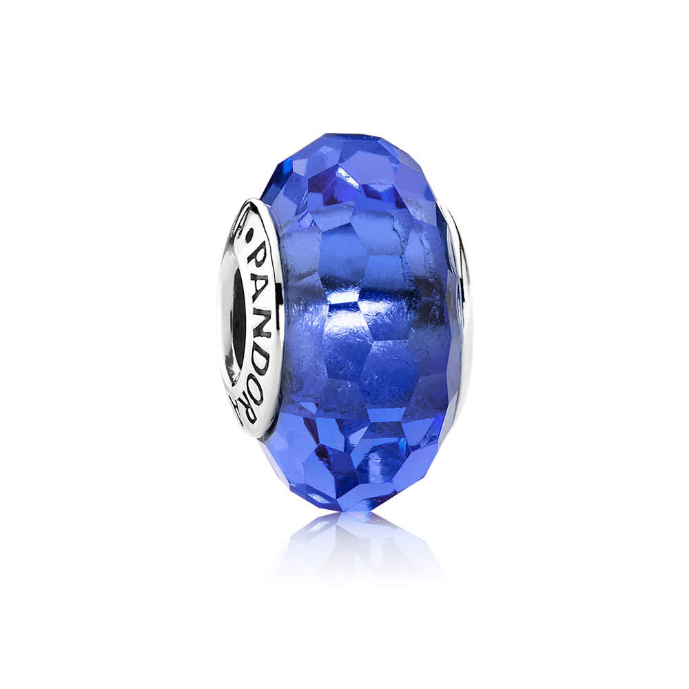 PANDORA Blue Faceted Glass Bedel - 791067