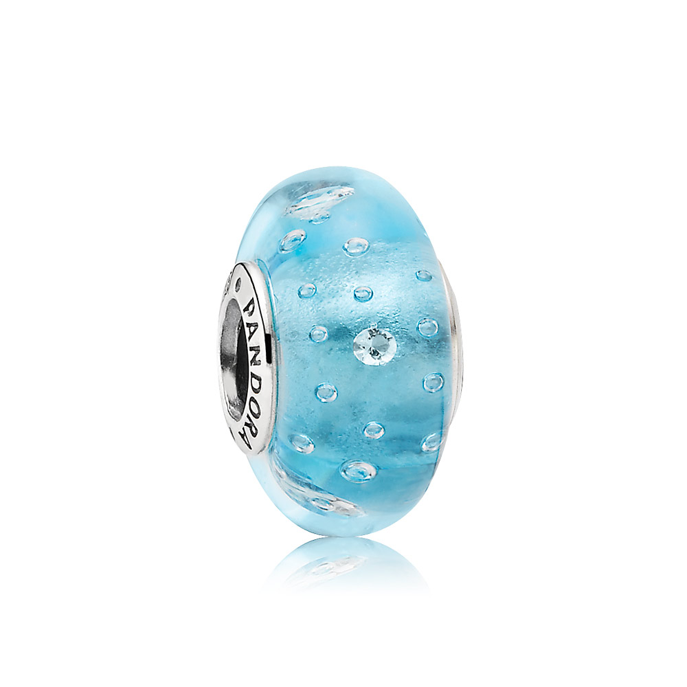 PANDORA Blue Fizzle Glass Bedel - 791618CZ