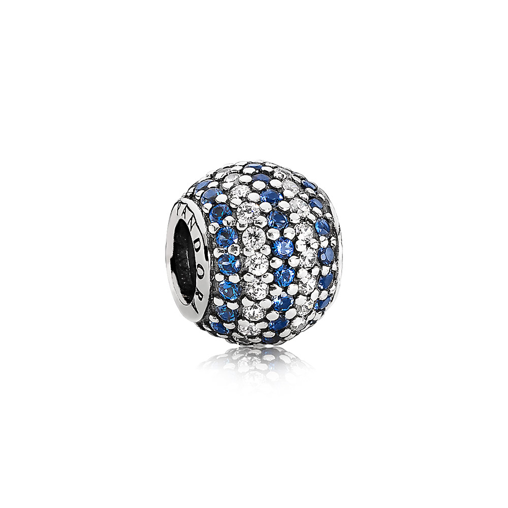 PANDORA Blue Nautical Pavé Stripe Bedel - 791172Ncb