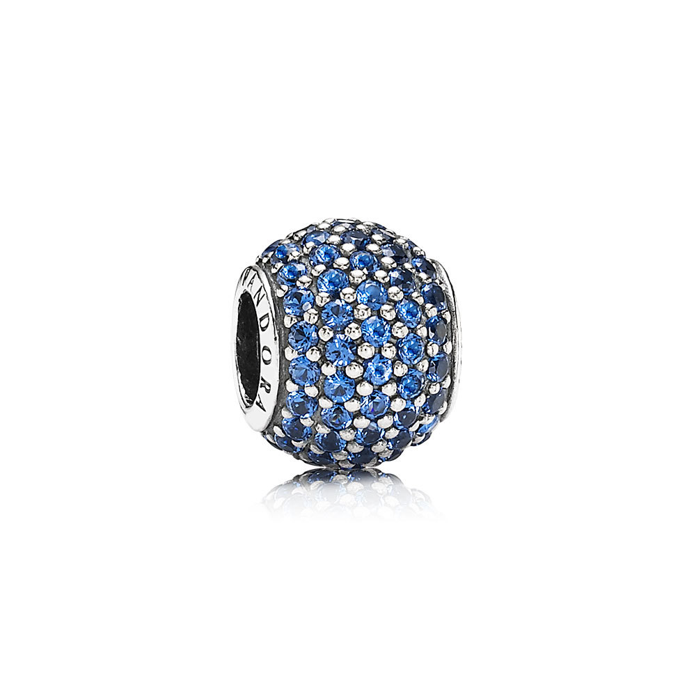 PANDORA Blue Pavé Ball Bedel - 791051Ncb