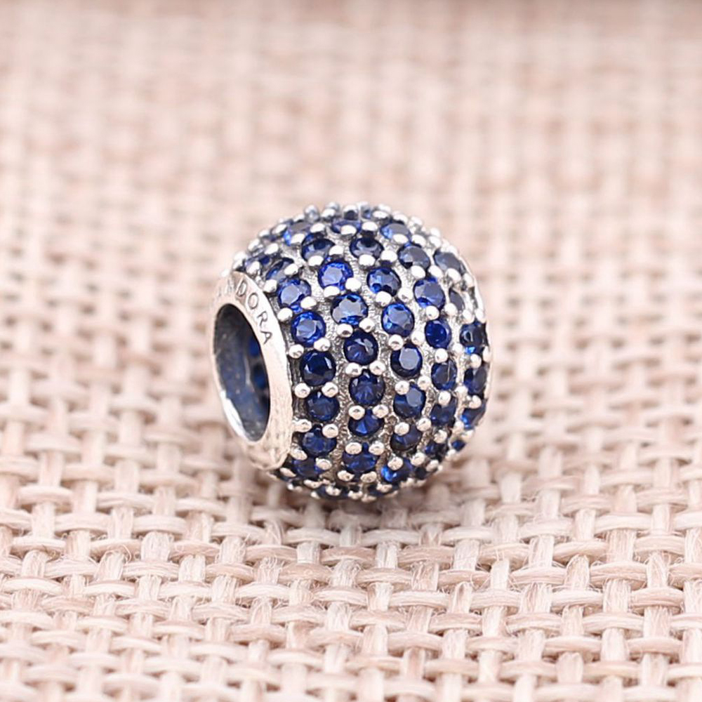 PANDORA Blue Pavé Ball Bedel - 791051Ncb