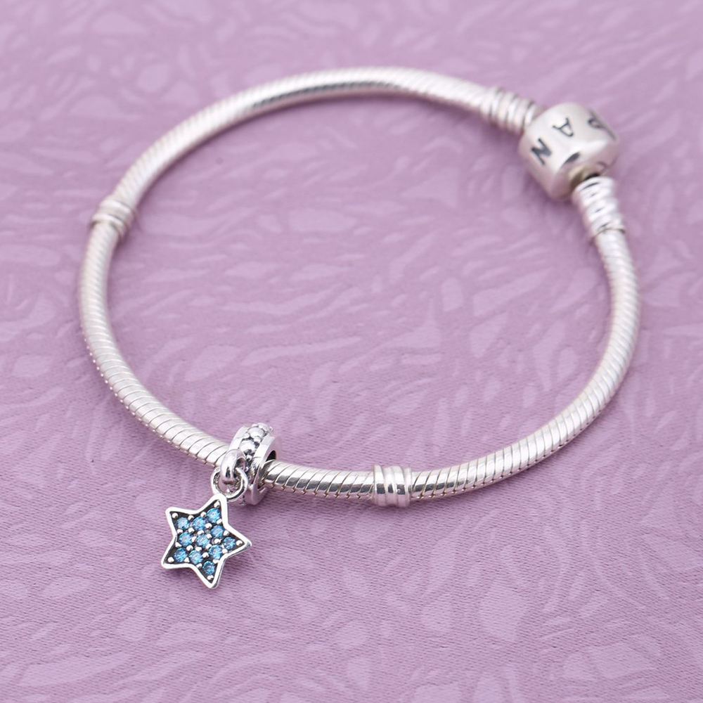 PANDORA Blue Star Pavé Dangle Bedel - 791024CZb