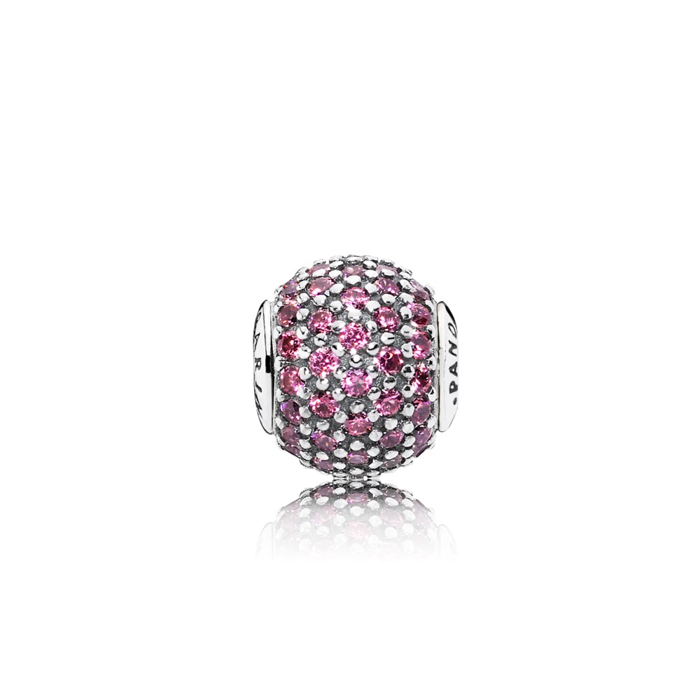 PANDORA Caring Essence Collection Bedel In Silver With Light Red Cubic Zirconia - 796058CZlr