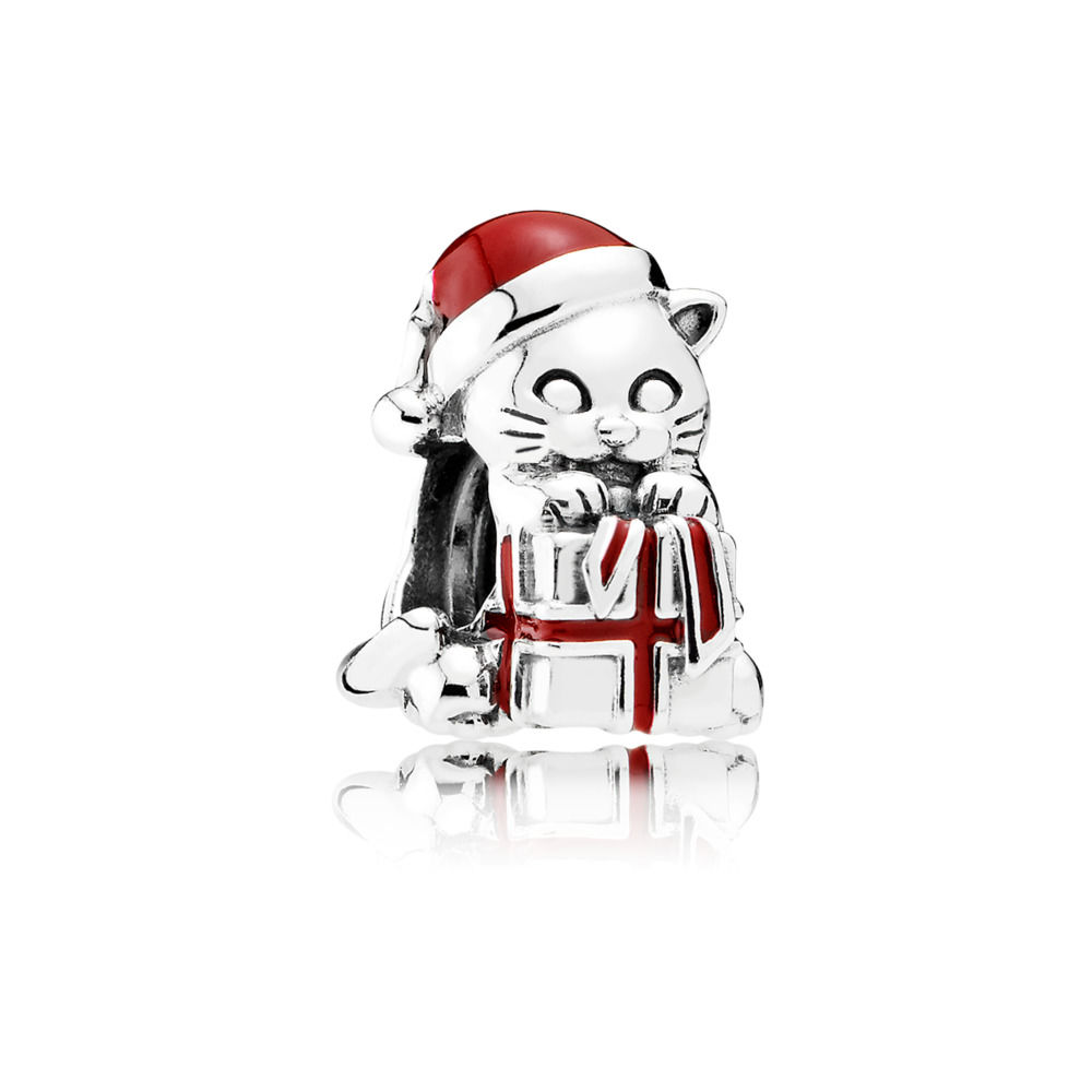 PANDORA Christmas Kitten Bedel - 792007En39