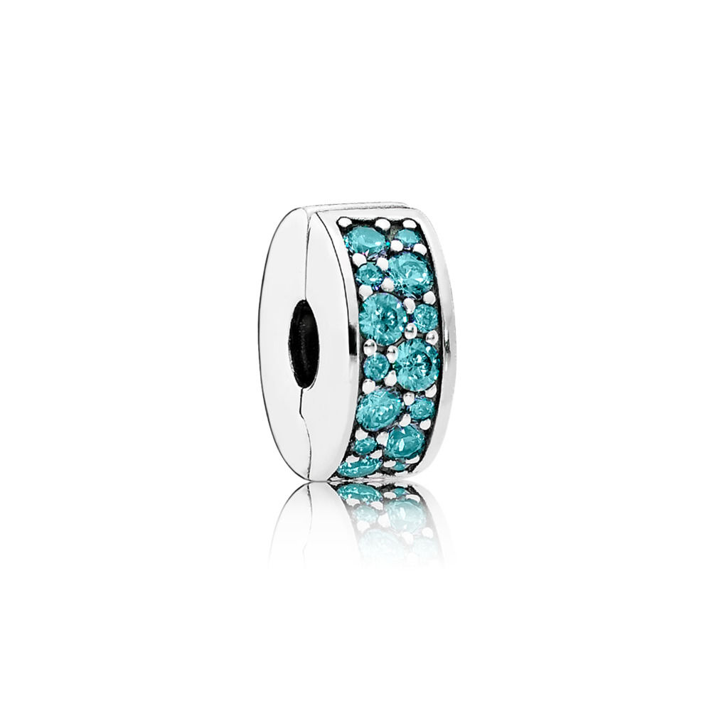 PANDORA Clip Blauwgroene Stralende Elegantie 791817MCZ