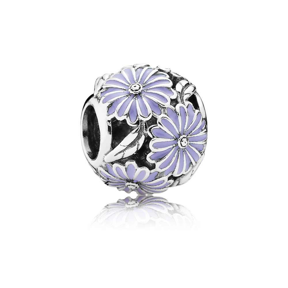 PANDORA Daisy Silver Bedel With Lavender Enamel - 791487En66