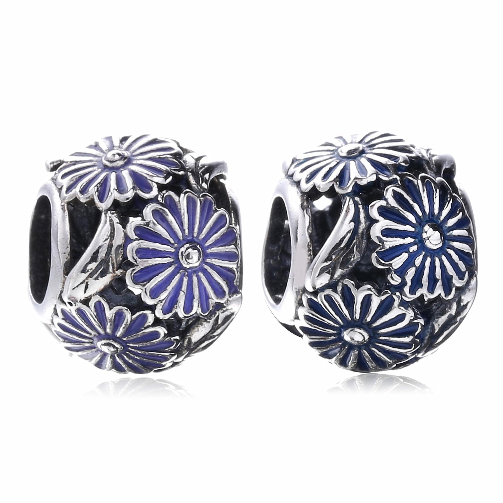 PANDORA Daisy Silver Bedel With Lavender Enamel - 791487En66