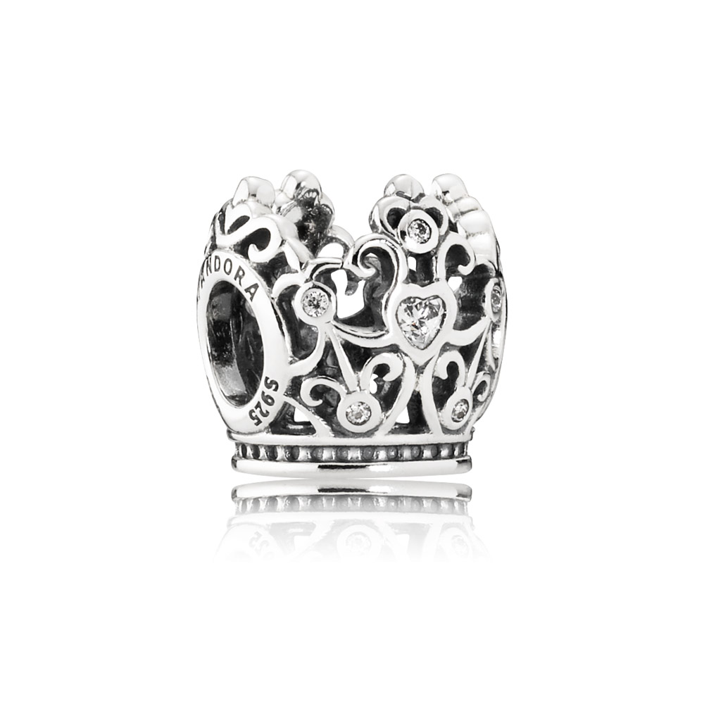 PANDORA Disney Princess Crown Openwork Silver Bedel With Cubic Zirconia - 791580CZ