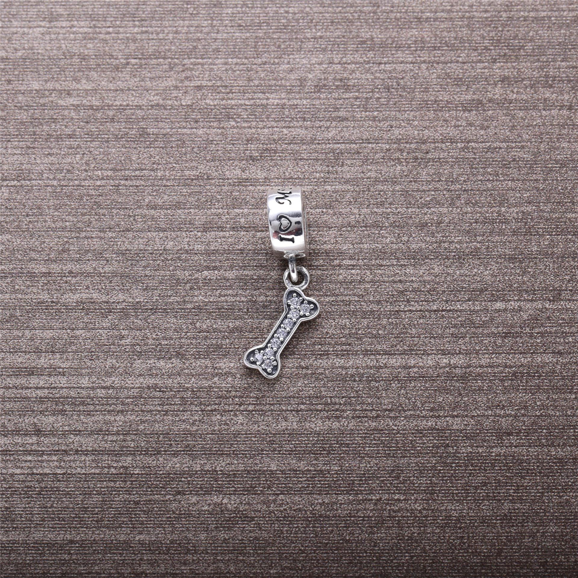 PANDORA Dog Bone Silver Dangle With Cubic Zirconia - 791263CZ