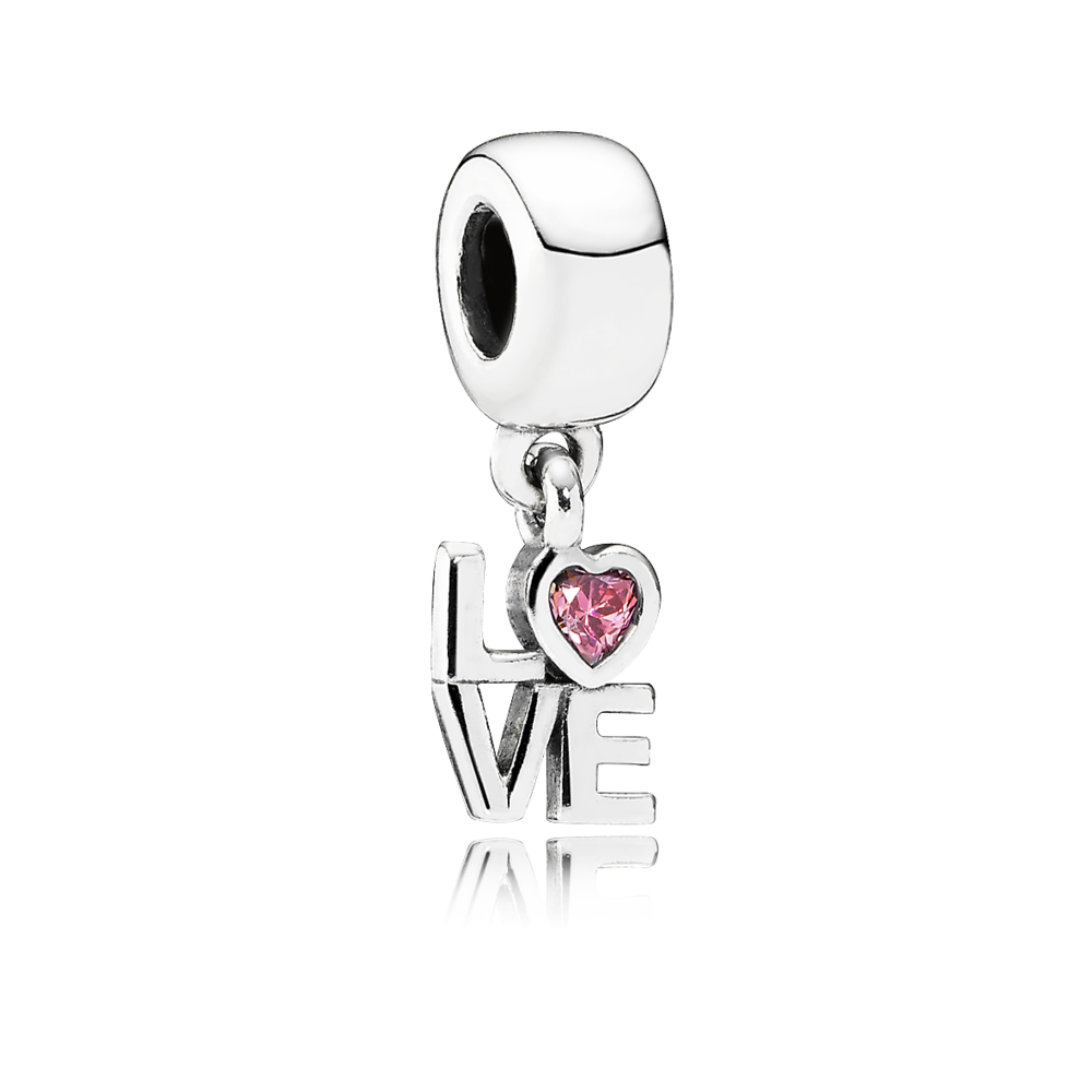 PANDORA Fancy Pink Pink Love Dangle Bedel - 791253CZs