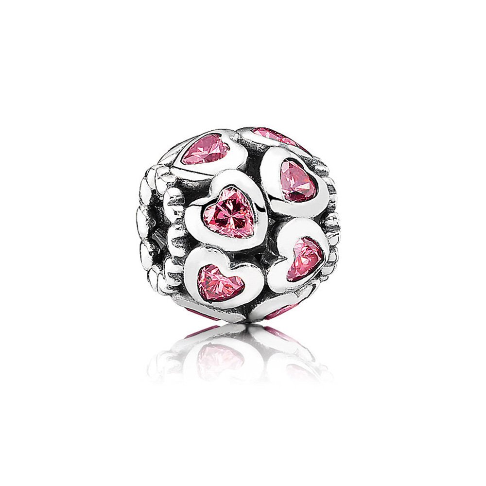 PANDORA Fancy Pink Openwork Love Bonds Bedel - 791250CZs