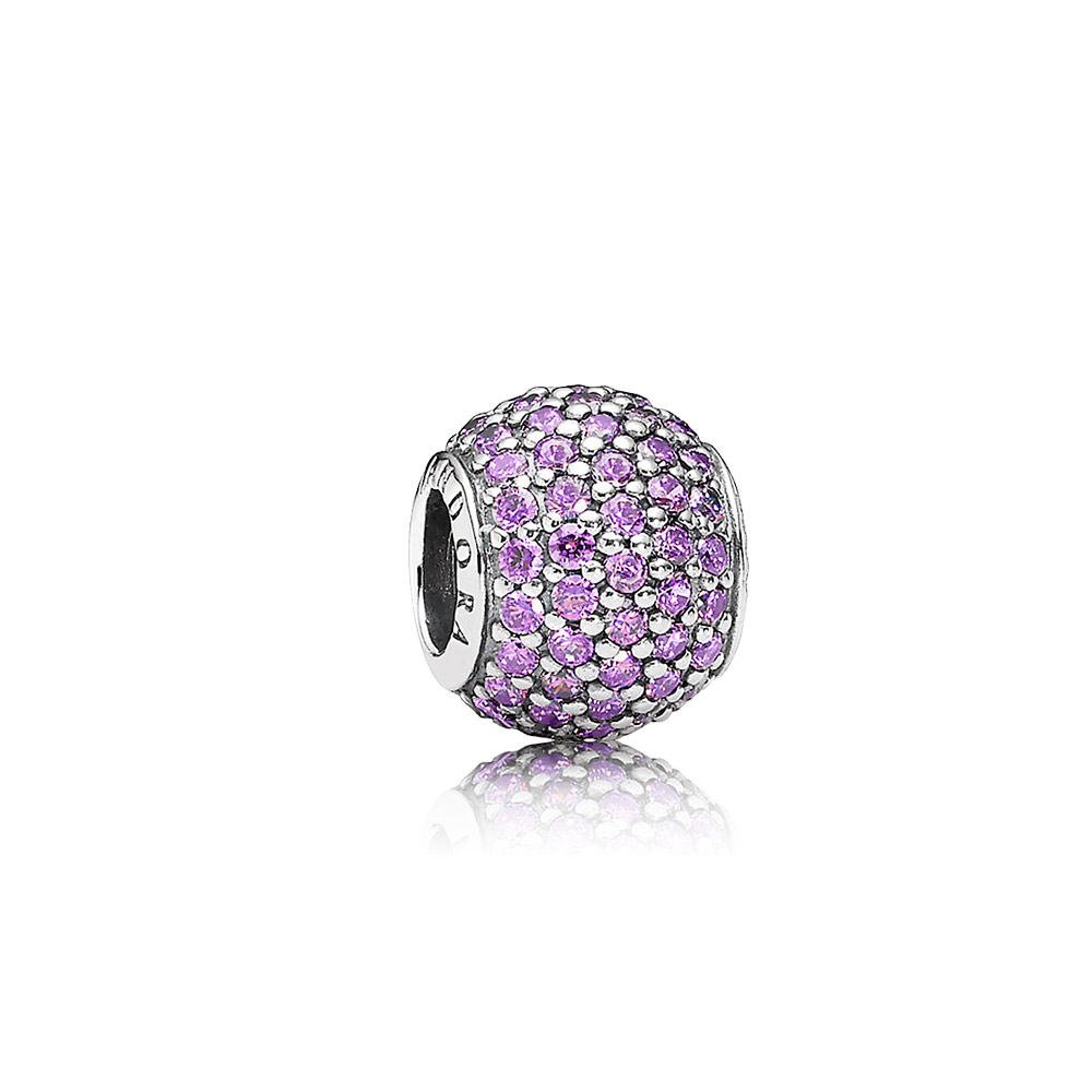 PANDORA Fancy Purlple Pavé Ball Bedel - 791051Cfp