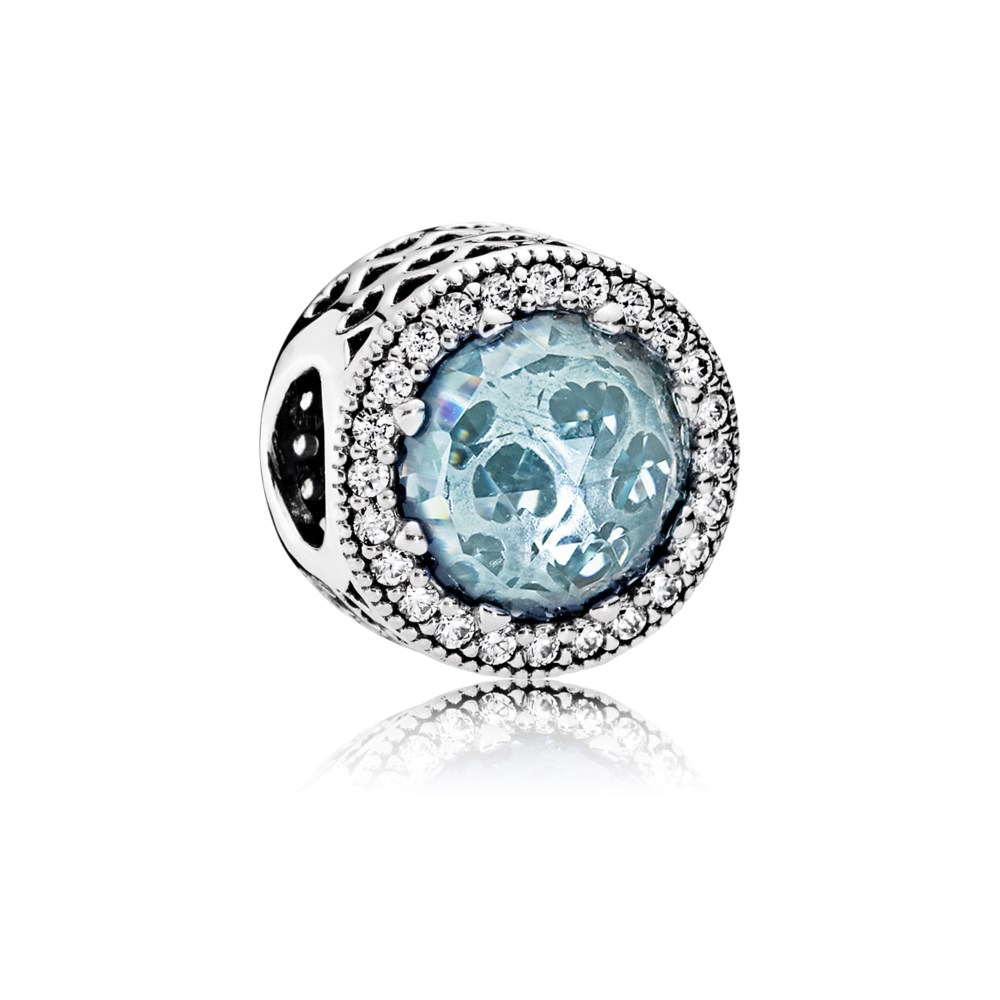 PANDORA Glacier Blue Radiant Hearts Bedel - 791725Ngl