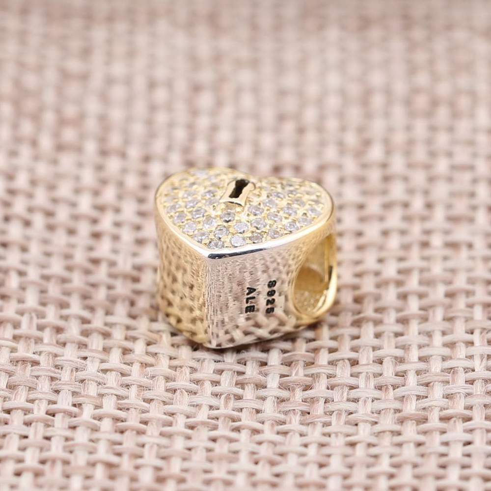 Pandora Gouden Gouden Hartslot Bedel 750833CZ