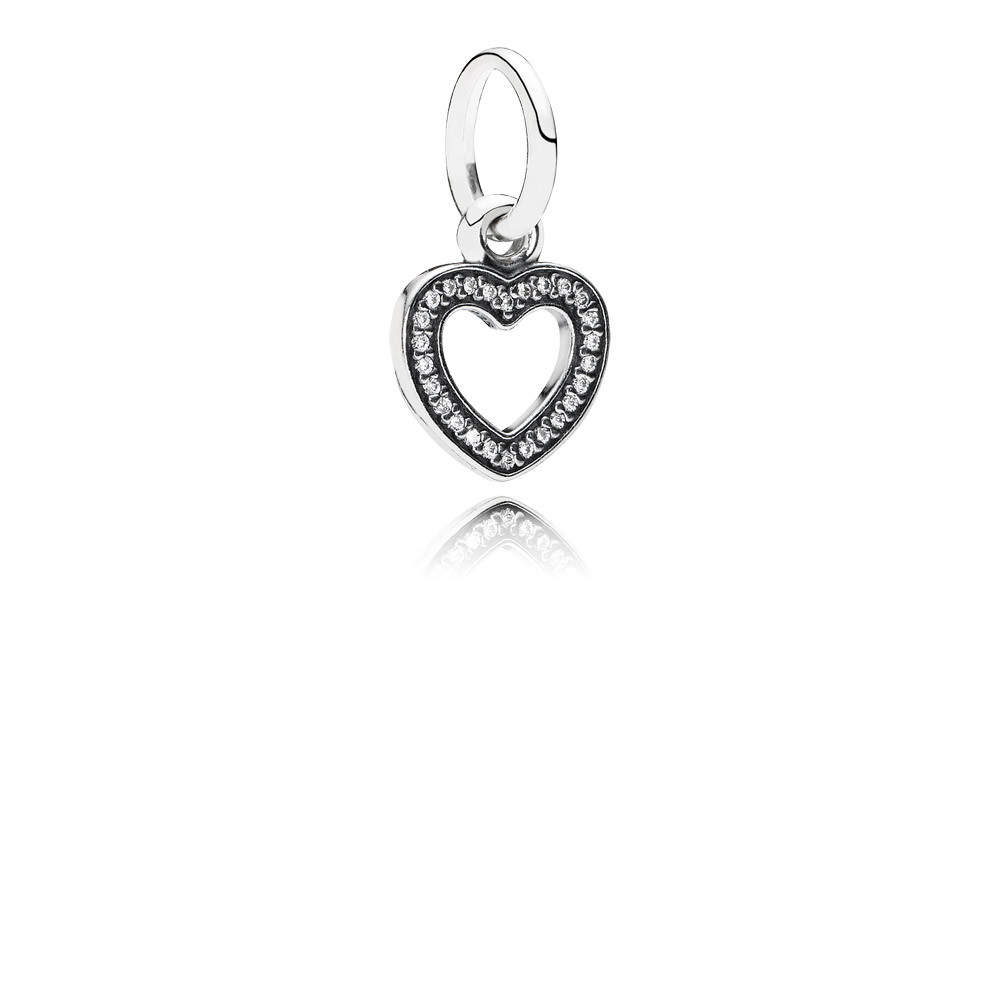 PANDORA Heart Silver Dangle With Cubic Zirconia - 791304CZ