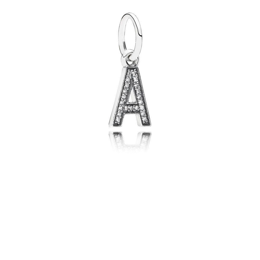 PANDORA Letter A Silver Dangle With Cubic Zirconia - 791313CZ