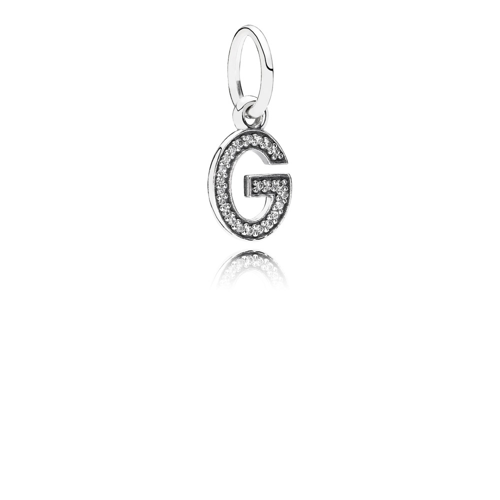 PANDORA Letter G Silver Dangle With Cubic Zirconia - 791319CZ