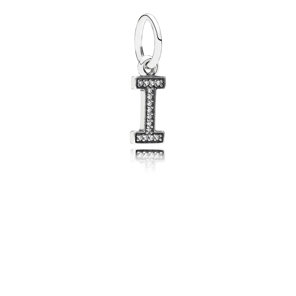 PANDORA Letter I Silver Dangle With Cubic Zirconia - 791321CZ