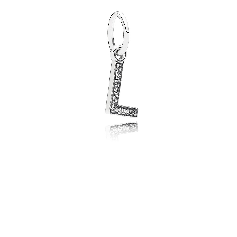 PANDORA Letter L Silver Dangle With Cubic Zirconia - 791324CZ