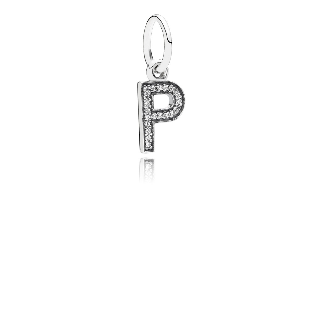 PANDORA Letter P Silver Dangle With Cubic Zirconia - 791328CZ