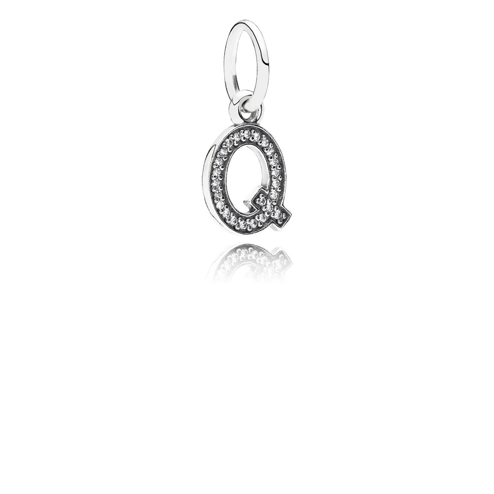 PANDORA Letter Q Silver Dangle With Cubic Zirconia - 791329CZ