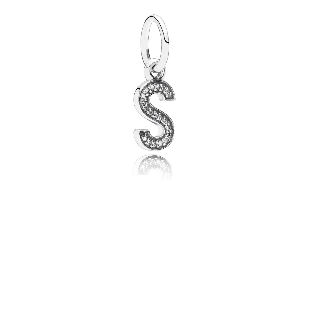 PANDORA Letter S Silver Dangle With Cubic Zirconia - 791331CZ