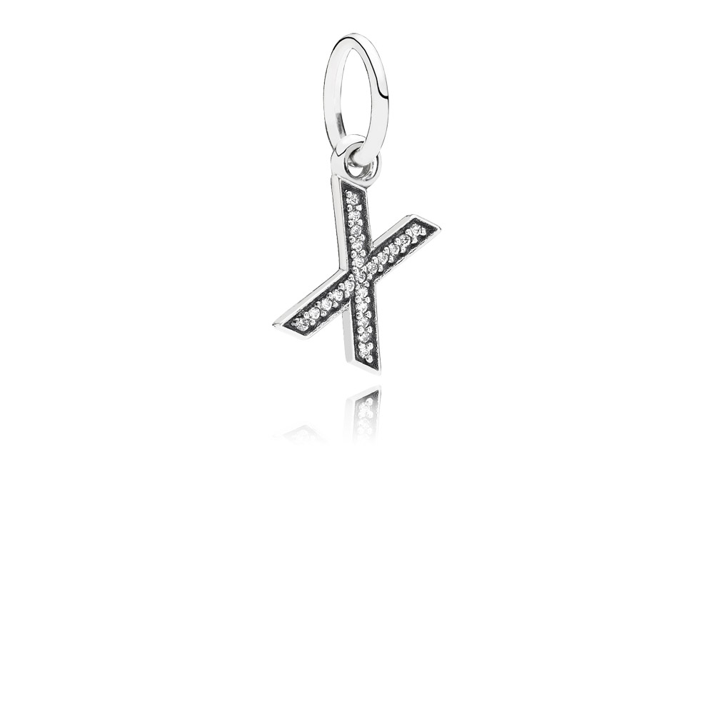 PANDORA Letter X Silver Dangle With Cubic Zirconia - 791336CZ