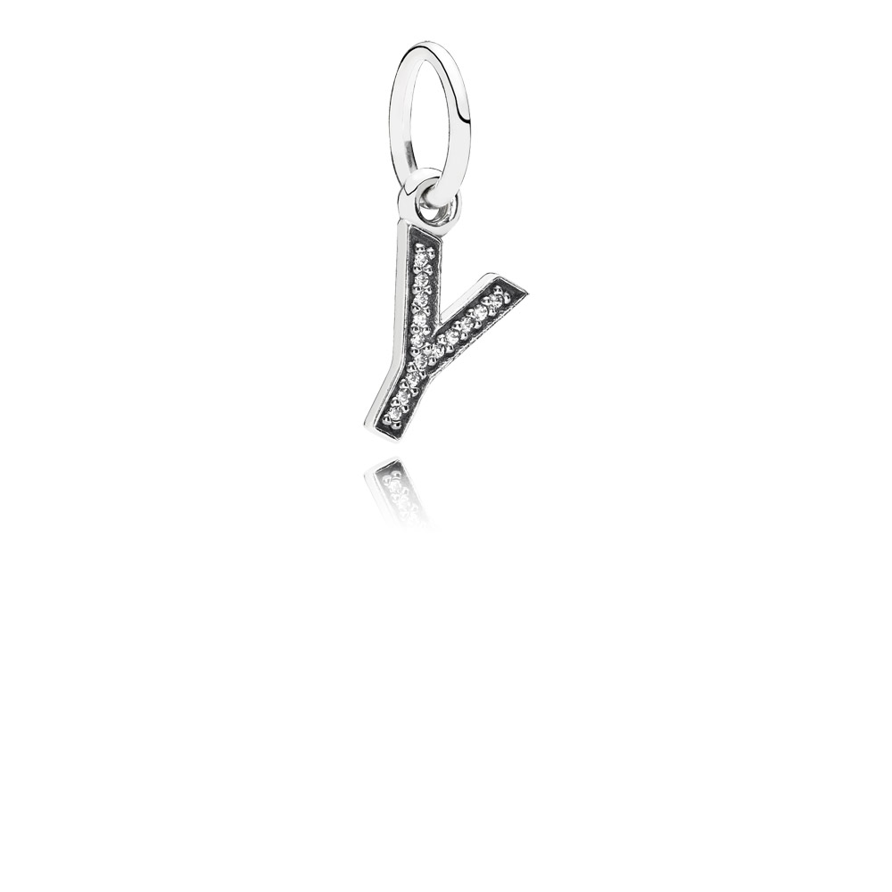 PANDORA Letter Y Silver Dangle With Cubic Zirconia - 791337CZ