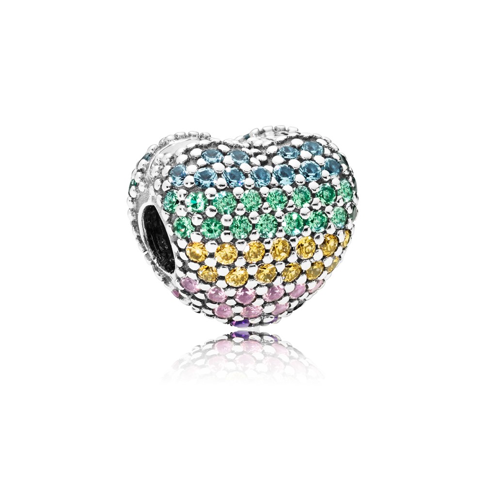 PANDORA Multi-Colour Pavé Open My Heart Bedel