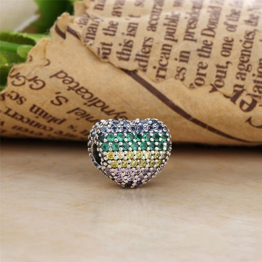 PANDORA Multi-Colour Pavé Open My Heart Bedel