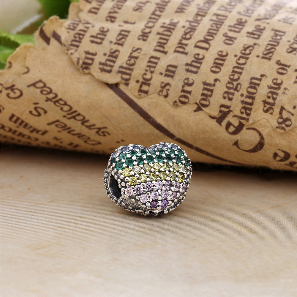 PANDORA Multi-Colour Pavé Open My Heart Bedel