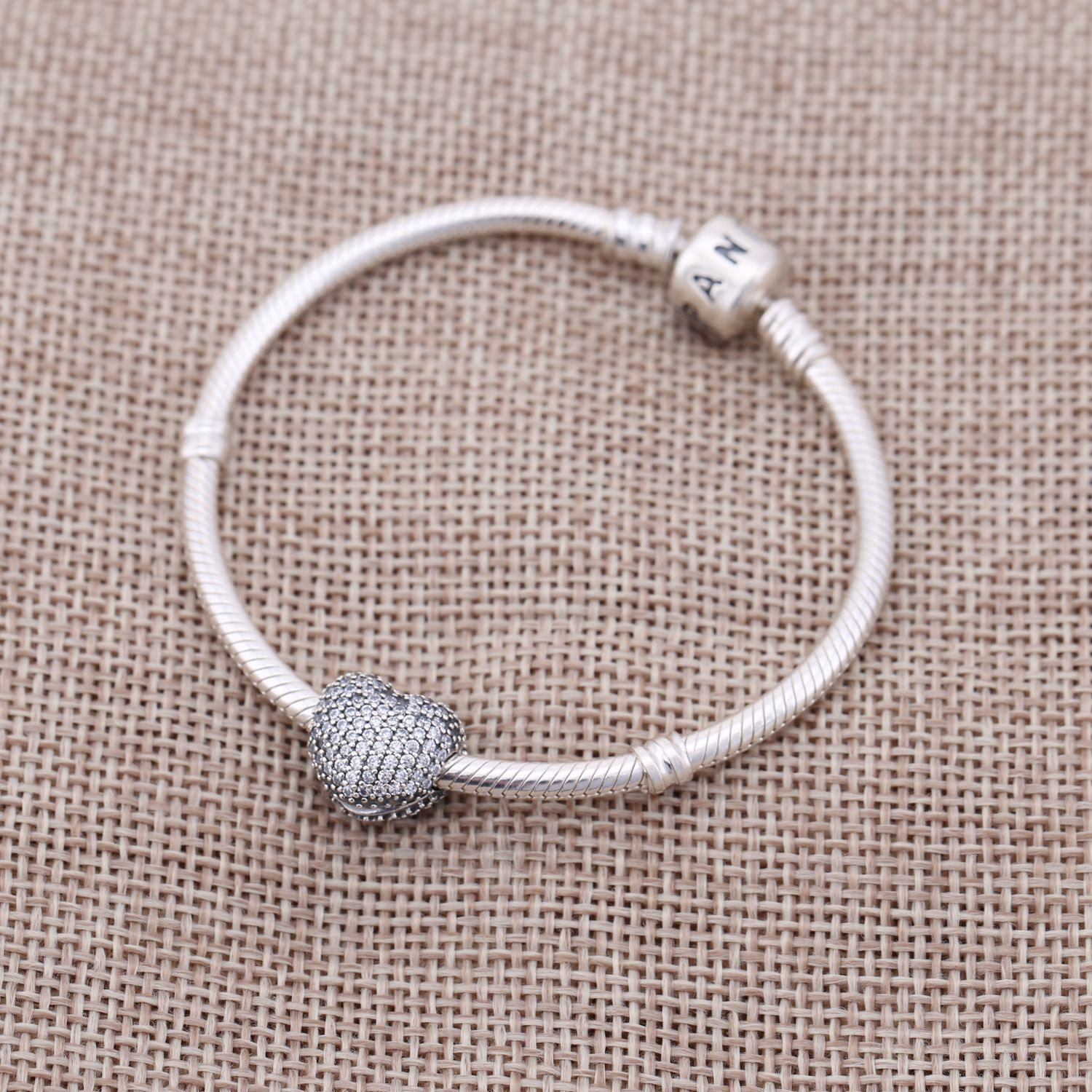 PANDORA Pavé Clip Open My Heart' 791427CZ