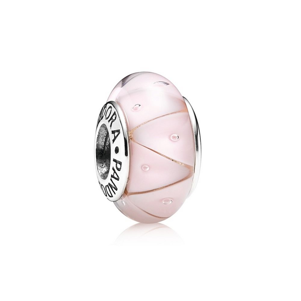 PANDORA Pink Glass Zig-Zag Bedel - 790922