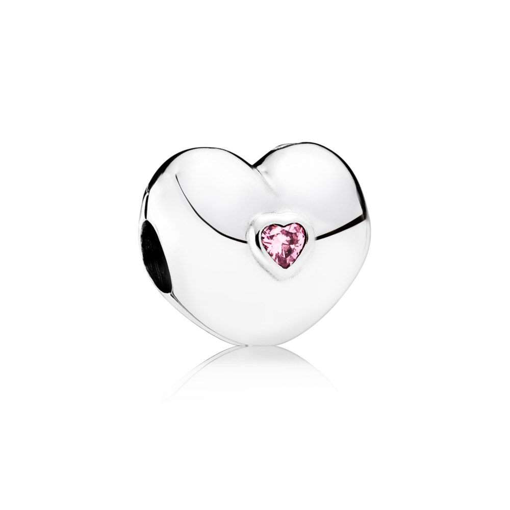 PANDORA Pink Steady Heart Clip - 791981PCZ